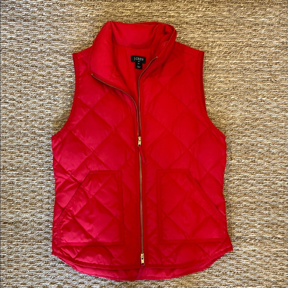J. Crew Women's Red Quilted Vest